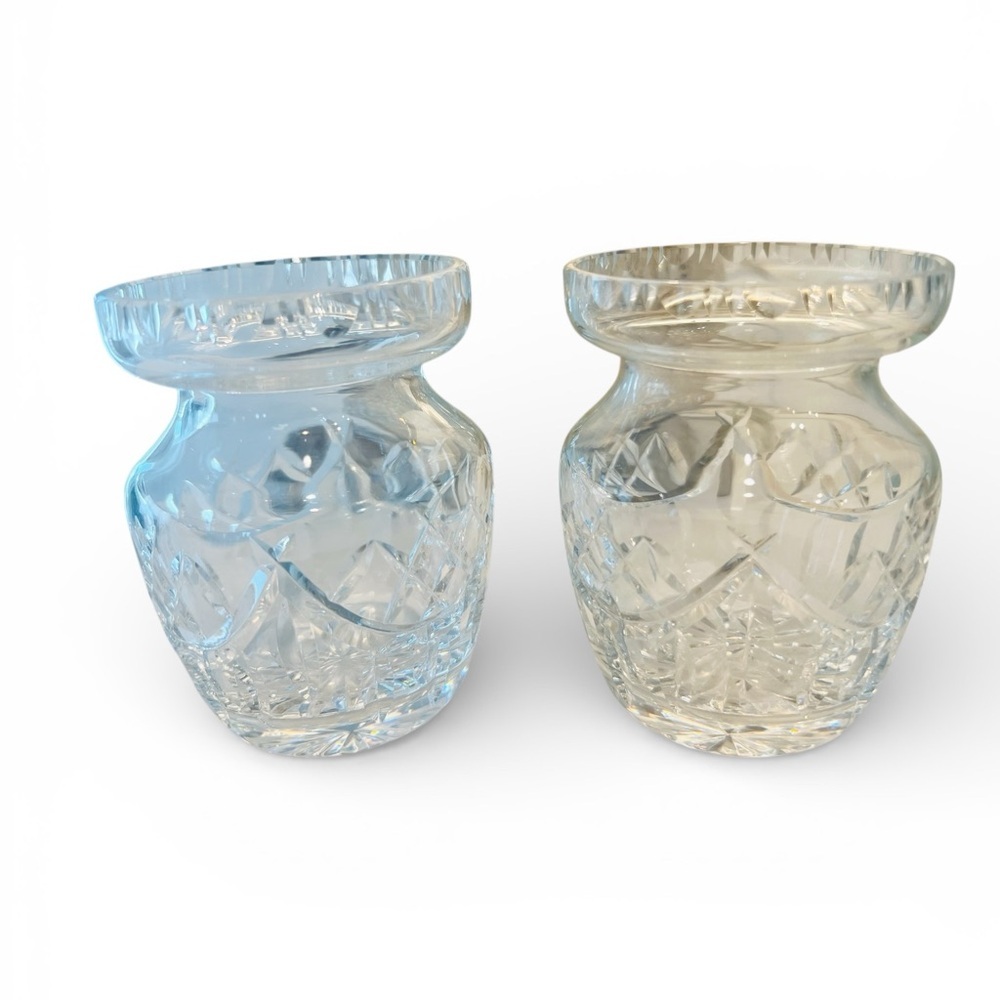 Waterford Crystal Lismore Jam Jelly Condiment Jar 5” Set Of 2